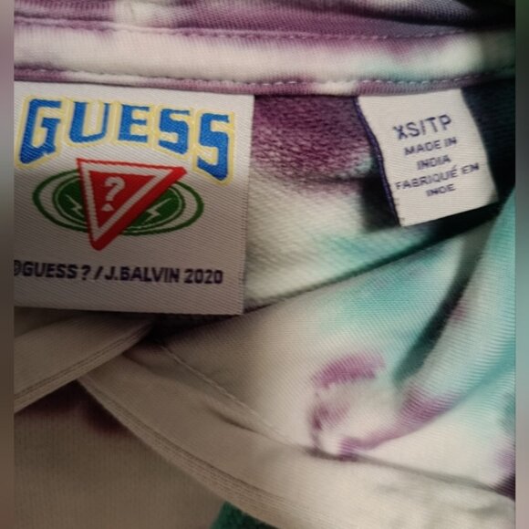 Guess & J.Balvin Collaboration For " Colores" Album Tie-Dye Hoodie Unisex - Picture 10 of 10